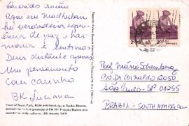 Cartão postal de Luciana [Ferraz] B. K. a Mario Schenberg
