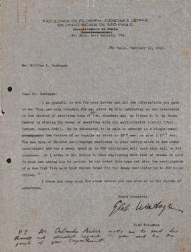 Carta de Gleb Wataghin a William A. Geohegan