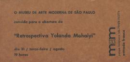 Convite para exposição de Yolanda Mohalyi