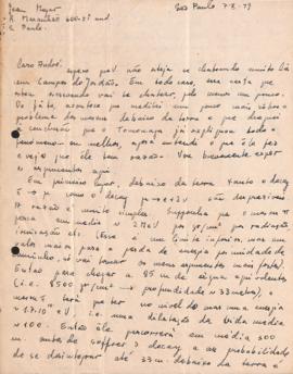 Carta de Hans Albert Meyer (Jean) a Andrea Wataghin