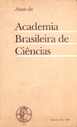 Anais da Academia Brasileira de Ciências, set. 1989