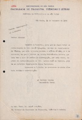 Ofício de Murilo Mendes a André Dreyfus