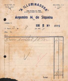 Nota de venda de Illuminadora, A - Argemiro M. de Siqueira.