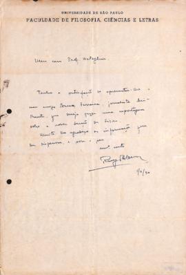 Carta de Ruy Bloem a Gleb Wataghin