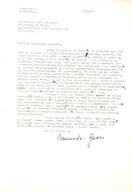 Carta de Bernard Gross a Gleb Wataghin