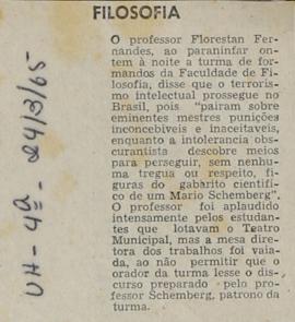 Recorte do jornal Última Hora, 24 mar. 1965