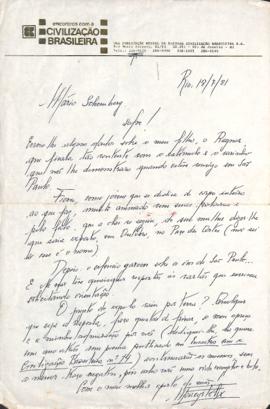 Carta de Moacyr Félix a Mario Schenberg