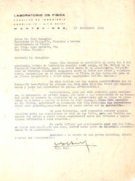 Carta de Walter S. Hill a Gleb Wataghin