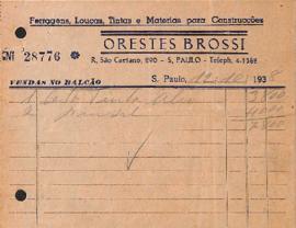 Nota de venda de Orestes Brossi.