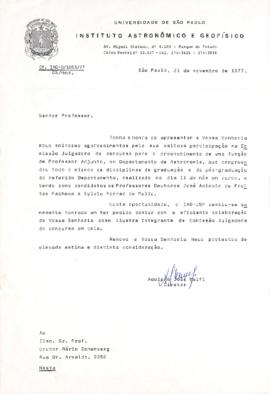 Ofício de Adolpho José Melfi a Mario Schenberg