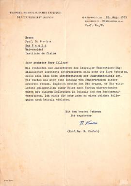 Carta de B. Kockel a David Bohm
