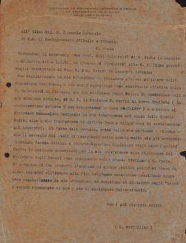 Carta de Giuseppe Occhialini ao Console Generale di S.M. il Re-Imperatore d’Italia e Etiopia