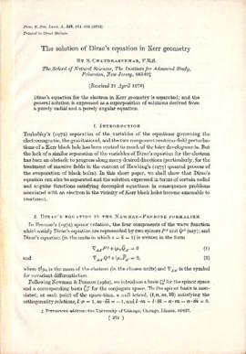 The solution of Dirac&#039;s equation in Kerr geometry