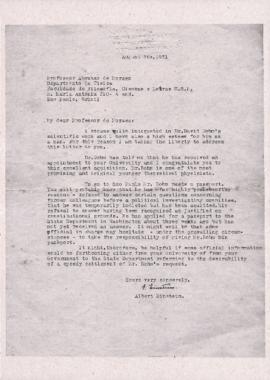 Carta de Albert Einstein a Abrahão de Moraes