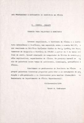 Carta de Ernst W.Hamburger a Mario Schenberg