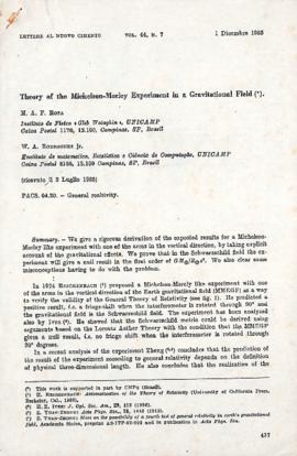 Theory of the Michelson-Morley experiment in a gravitational field