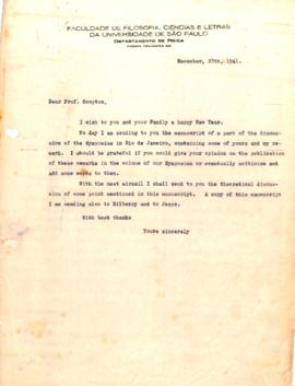 Carta de [Gleb Wataghin] a Arthur H. Compton