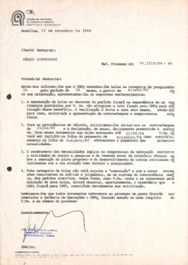 Carta de José Luiz da Silva Campos a Mario Schenberg
