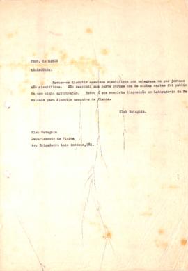 Carta de Gleb Wataghin a De Marco