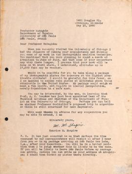 Carta de Maurice M. Shapiro a Gleb Wataghin