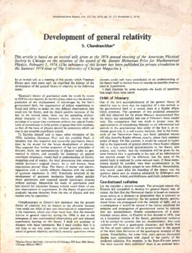 Development of general relativity