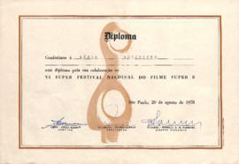 Diploma do VI Super Festival Nacional do Filme Super 8