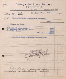 Documentos diversos de Bottega del Libro Italiano - Loja do Livro Italiano (Livraria Humberto Ghi...