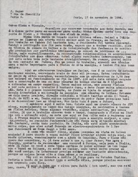 Carta de Hans Albert Meyer (Jean) a Klaus [Stefan] Tausk e Giorgio Moscati