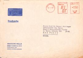 Deutsche Welle, contém programa e envelope para Werner Guttinger.
