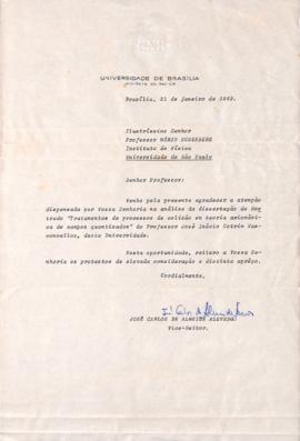Carta de José Carlos de Almeida Azevedo a Mario Schenberg