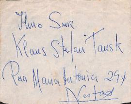 Carta anônima a Klaus Stefan Tausk