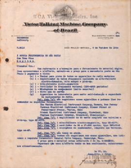 Documentos diversos de RCA Victor Brasileira, Inc. (Victor Talking Machine Company of Brazil).