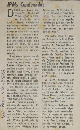 Recorte do jornal Última Hora, 25 mar. 1965