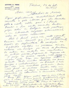 Carta de Gleb Wataghin a Abrahão de Moraes
