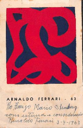 Cartão postal de Arnaldo Ferrari a Mario Schenberg