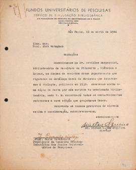 Carta de Milton C. de Siqueira a Gleb Wataghin