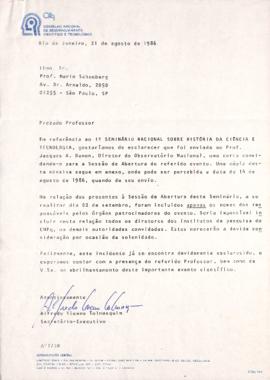 Carta de Alfredo Tiomno Tolmasquim a Mario Schenberg