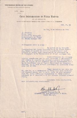 Carta de Ismael Escobar a Klaus [Stefan] Tausk