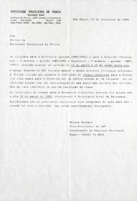 Carta de Nelson Studart a Mario Schenberg