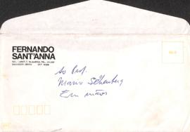 Carta de Fernando Sant&#039;Anna a Mario Schenberg