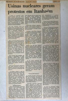 Recorte do jornal Folha de S. Paulo, 23 abr. 1979