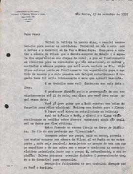 Carta de [Andrea Wataghin] a Hans Albert Meyer (Jean)