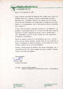 Carta de Bruno Topel a Mario Schenberg