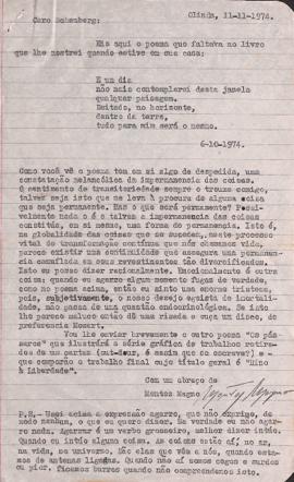 Carta de Montez Magno a Mario Schenberg