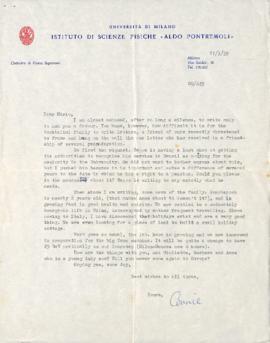 Carta de Constance Charlotte Dilworth a Mario Schenberg