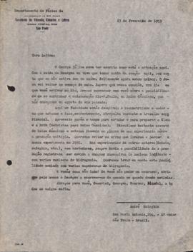 Carta de Andrea Wataghin a Cesar Lattes