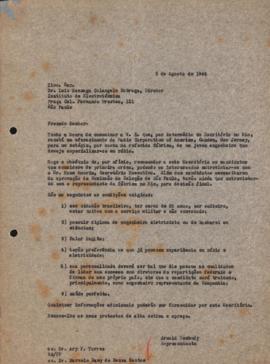 Carta de Arnold Tschudy a Luiz Gonzaga Colangelo Nobrega