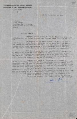 Carta de [Ismael Escobar] a Klaus [Stefan] Tausk