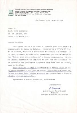 Carta de Anita Rondon Berardinelli a Mario Schenberg