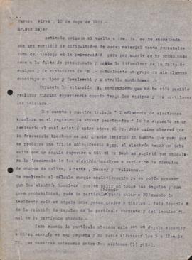 Carta de Adulio Atilio Cicchini a Hans Albert Meyer (Jean)
